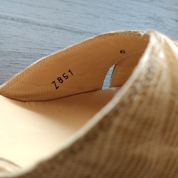 🔴 SALE Bruno Magli Strappy Leather Snakeskin Heels Size 6 Narrow - Picture 7 of 10